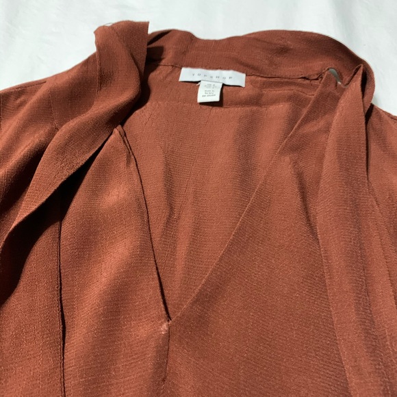 NWOT Topshop Rust/Burnt Orange Long sleeve Top - Picture 6 of 11